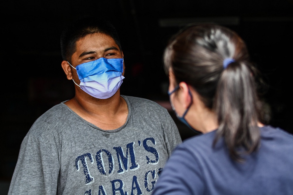 Trader Azizi Khamis speaks to Malay Mail at Kampung Orang Asli Bumiputera Dalam in Rengit, Batu Pahat  March 4, 2022. 