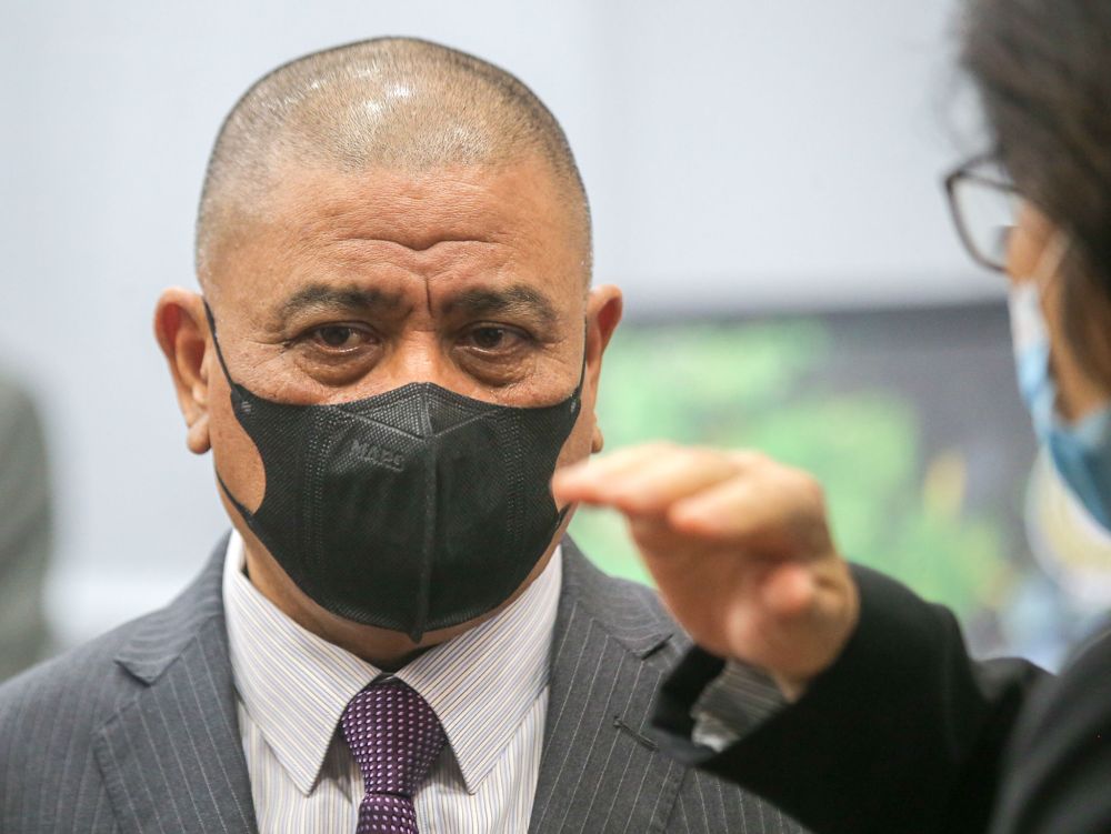 Datuk Seri Saarani Mohamad speaks to members of the press at the Perak Mentri Besaru00e2u20acu2122s Office in Ipoh March 1, 2022. u00e2u20acu2022 Picture by Farhan Najib