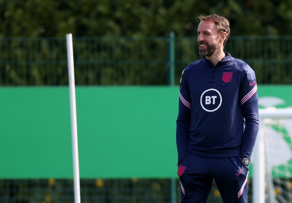 England manager Gareth Southgate during training at the Tottenham Hotspur Training Centre, London March 28, 2022. u00e2u20acu201d Reuters pic