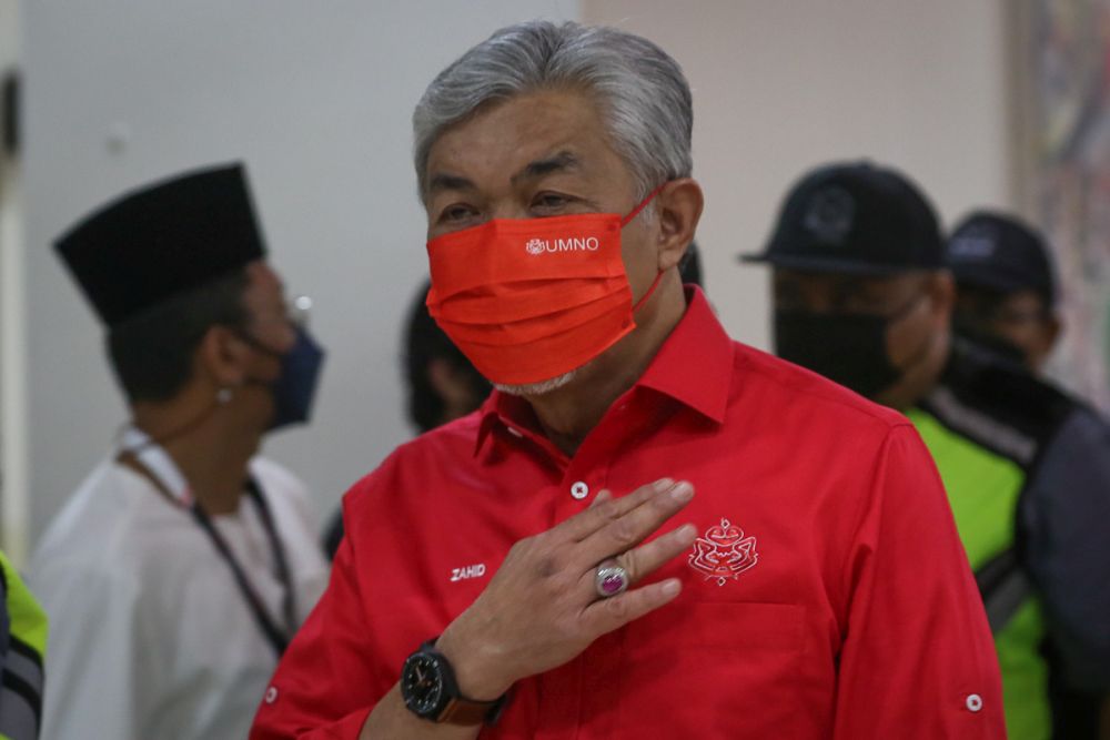 Umno president Datuk Seri Ahmad Zahid Hamidi attends the 2021 Umno General Assembly at the World Trade Centre Kuala Lumpur March 17, 2022. u00e2u20acu201d Picture by Yusof Mat Isa