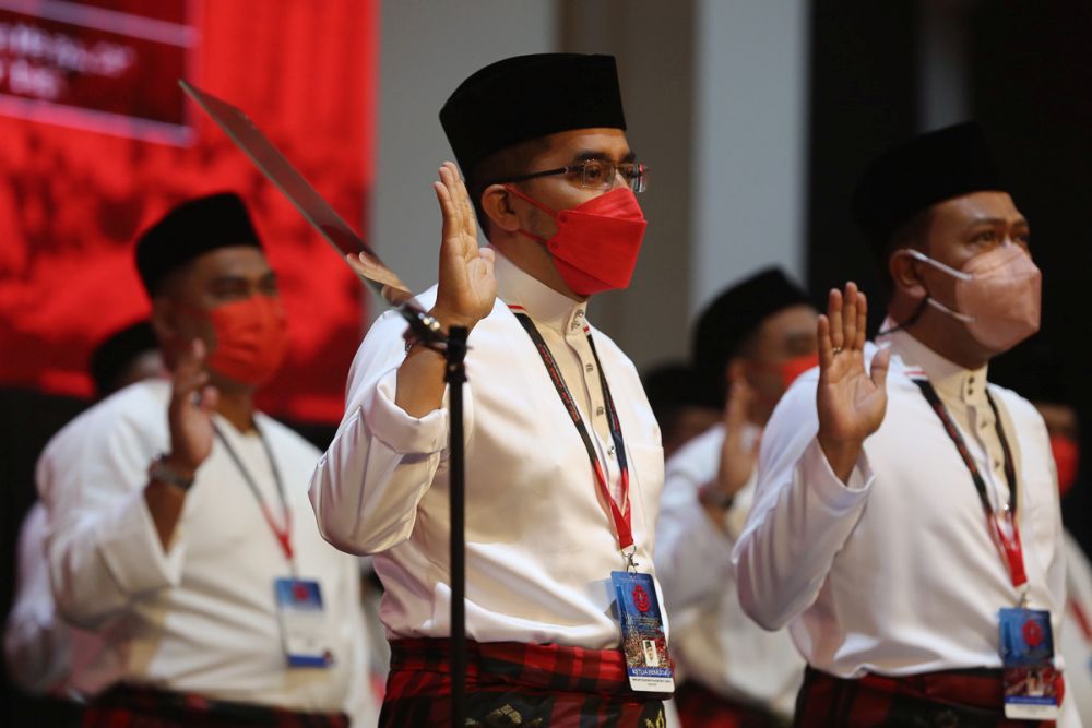 Datuk Asyraf Wajdi Dusuki attends the 2021 Umno General Assembly for the Youth wing in Kuala Lumpur March 17, 2022. u00e2u20acu201d Picture by Yusof Mat Isa