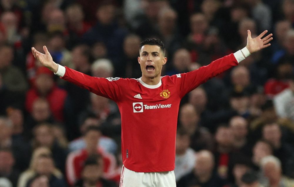 Manchester United's Cristiano Ronaldo reacts during the match against Atletico Madrid at Old Trafford, Manchester March 15, 2022. u00e2u20acu201d Reuters picnn