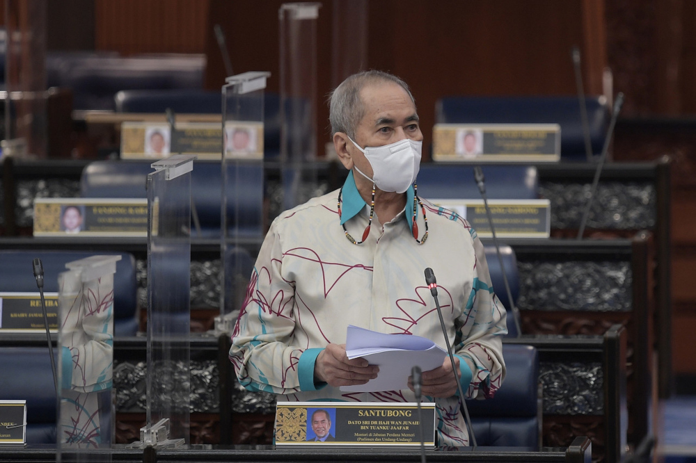 Datuk Seri Wan Junaidi Tuanku Jaafar in Parliament, March 24, 2022. u00e2u20acu201d Bernama picn