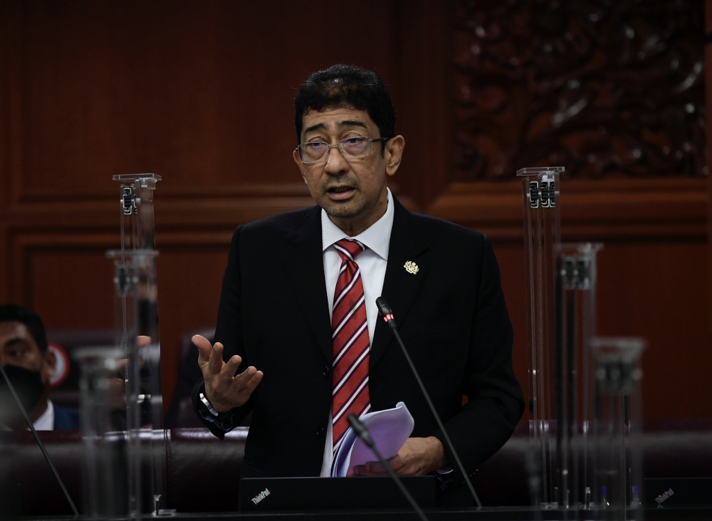 Deputy Communications and Multimedia Minister Datuk Zahidi Zainul Abidin winding up the debate on the motion of thanks on the Royal Address for his ministry at the Dewan Negara, March 28, 2022. u00e2u20acu2022 Bernama pic 