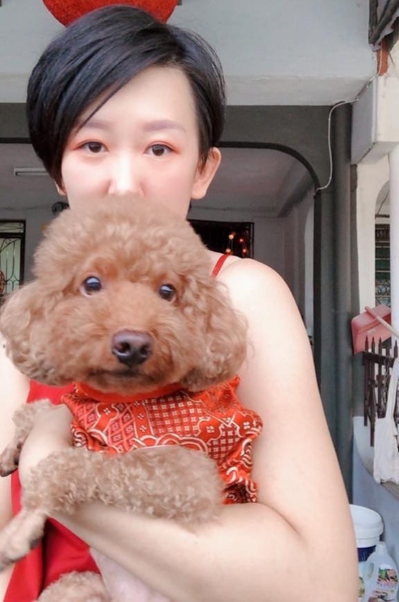 Businesswoman Eunice Chen said her three dogs are not caged at home and they get to sleep with her in her bedroom at night. — Picture courtesy of Eunice Chen
