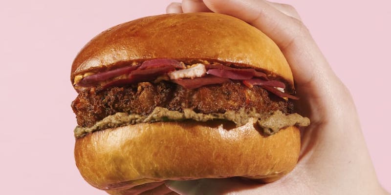 Feast your eyes on Alain Ducasseu00e2u20acu2122s vegan plant-based burger! u00e2u20acu201d Picture courtesy of Pierre Lucet via ETX Studio