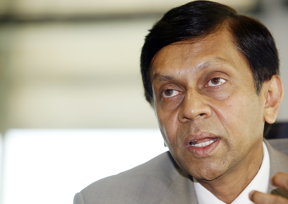 Sri Lankau00e2u20acu2122s Central Bank Governor Ajith Niward Cabraal speaks during an interview in Colombo July 8, 2008. u00e2u20acu201d Reuters pic