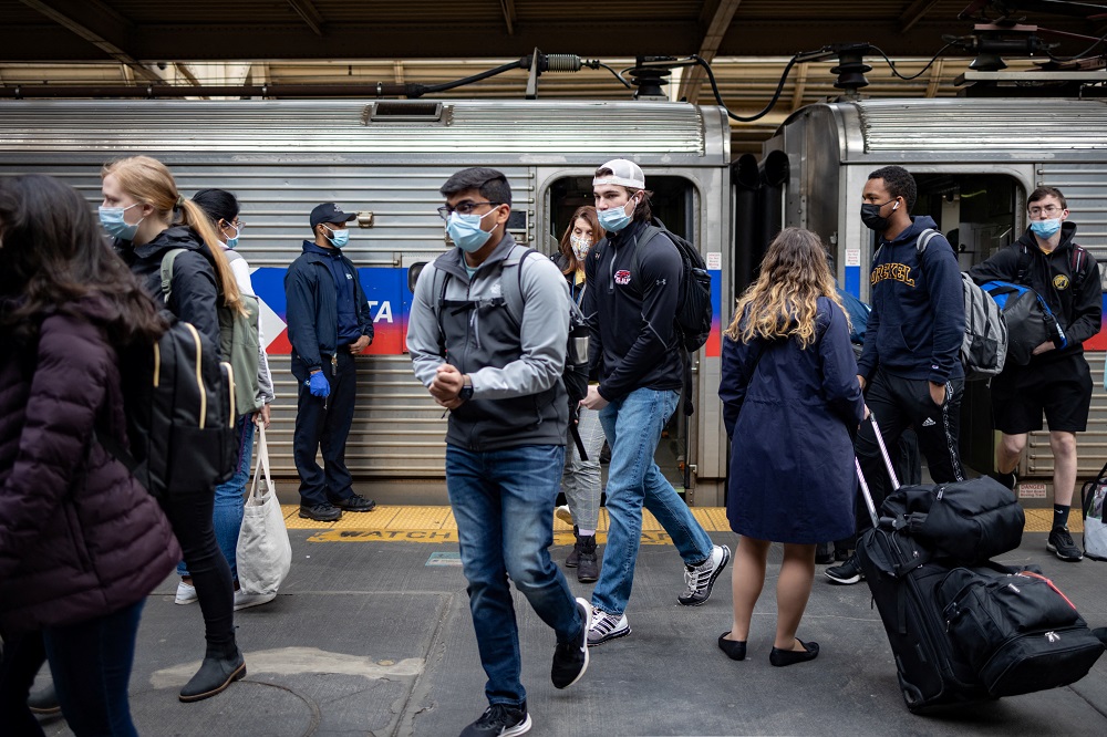 Passengers exit a train at 30th Street Station as the indoor mask mandate is reinstated to prevent the spread of coronavirus disease in Philadelphia April 18, 2022. u00e2u20acu201d Reuters pic
