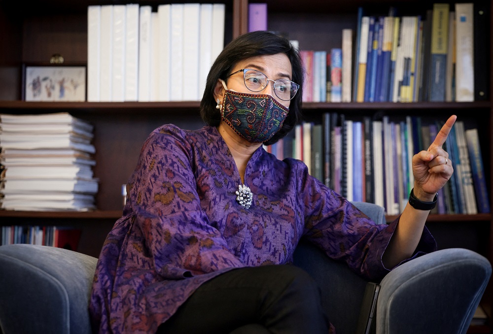 Indonesian Finance Minister Sri Mulyani Indrawati answers questions during an interview at the World Bank in Washington April 22, 2022. u00e2u20acu201d Reuters pic