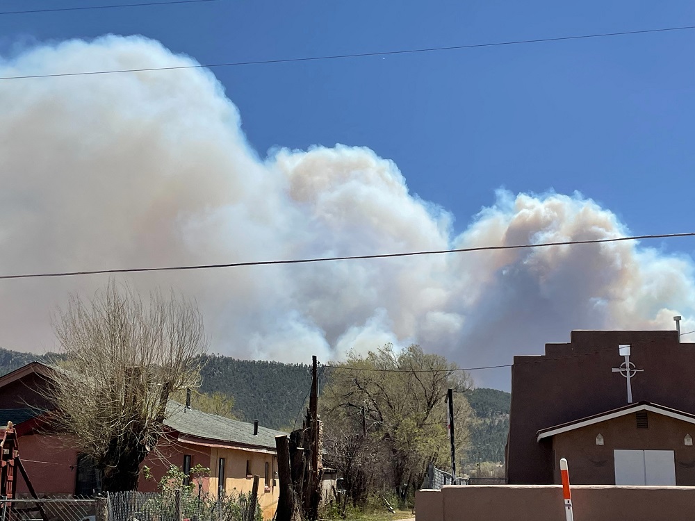 Smoke from the Calf Canyon fire is seen from Mora village, New Mexico April 29, 2022. u00e2u20acu201d Reuters pic