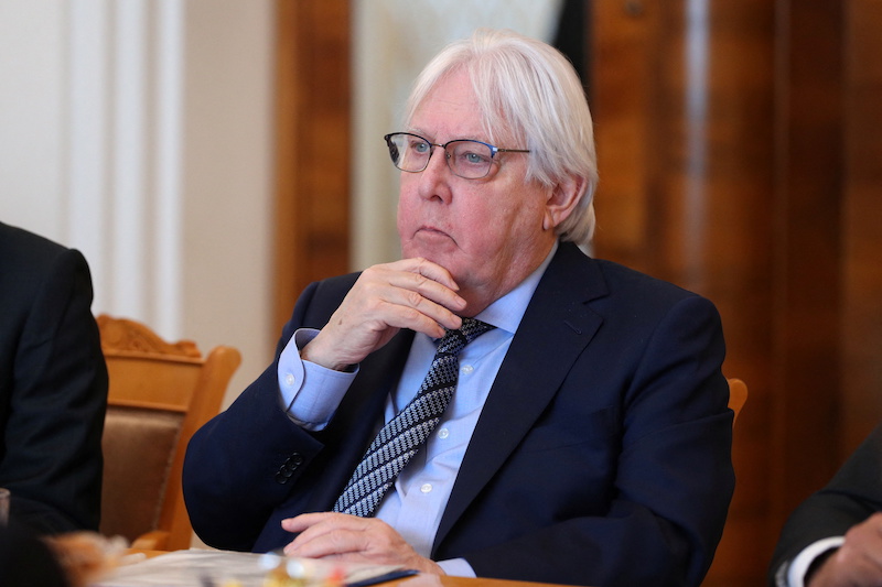United Nations Under-Secretary-General for Humanitarian Affairs and Emergency Relief Coordinator Martin Griffiths attends a meeting with Russia's Foreign Minister Sergei Lavrov in Moscow, Russia April 4, 2022. u00e2u20acu201d Russian Foreign Ministry handout via Reut
