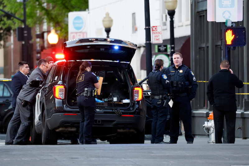 Police are seen after an early-morning shooting in a stretch of the downtown near the Golden 1 Center arena in Sacramento, California,  April 3, 2022. u00e2u20acu201d Reuters pic
