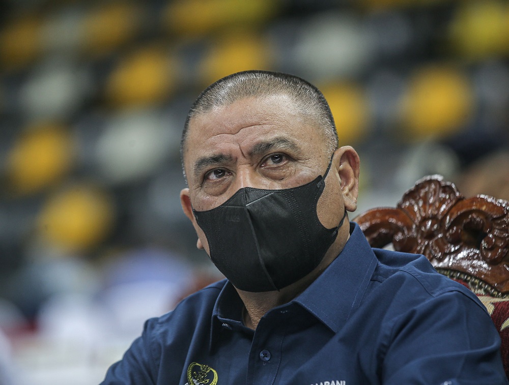 Perak Mentri Besar Datuk Seri Saarani Mohamad at the press conference after attending the State Level Customer Day at Stadium Indera Mulia in Ipoh April 12, 2022. u00e2u20acu201d Picture by Farhan Najib