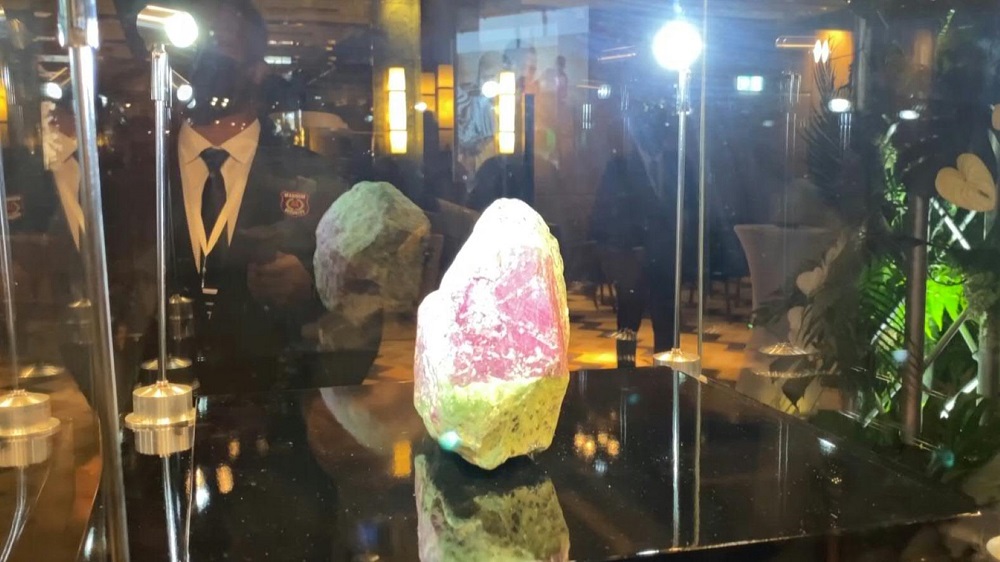 Rare rough ruby goes on show in Dubai ahead of auction. u00e2u20acu201d AFP pic