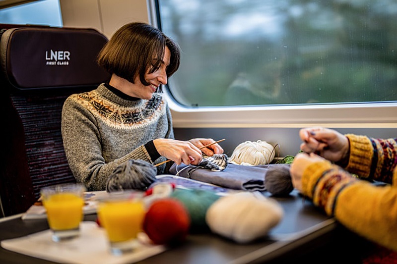 The British train operator LNER is launching the wellness train for passengers who love knitting, macrame and colouring. u00e2u20acu201d Picture courtesy of Eventbrite via ETX Studio