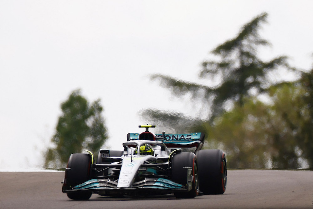 Mercedes' Lewis Hamilton in action during practice in Imola April 23, 2022. u00e2u20acu201d Reuters pic