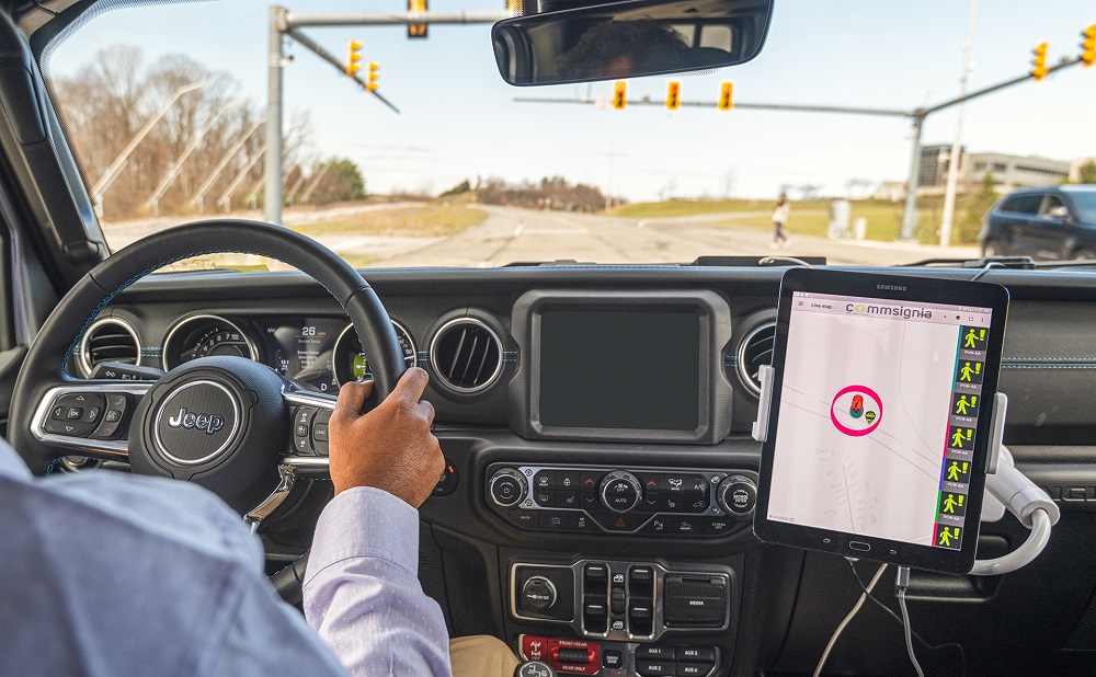 Stellantis is participating in the 5G Automotive Association (5GAA) live trial of 5G cellular connected vehicle communication. u00e2u20acu2022 Picture courtesy of Stellantis
