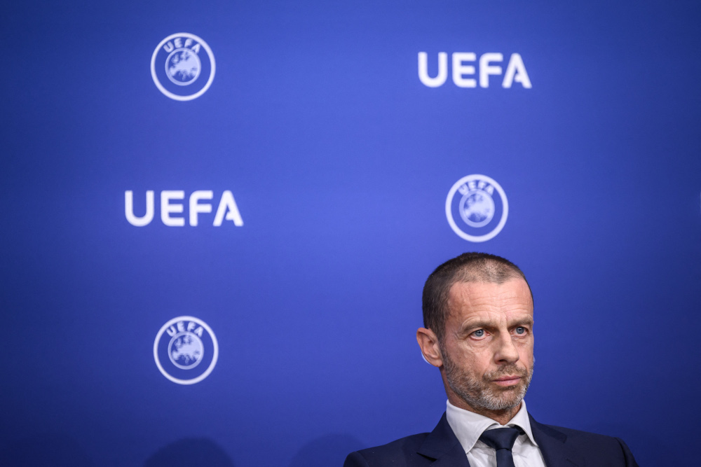  Uefa President Aleksander Ceferin attends a press conference following an Uefa executive meeting April 7, 2022 in Nyon, France. u00e2u20acu201d AFP pic