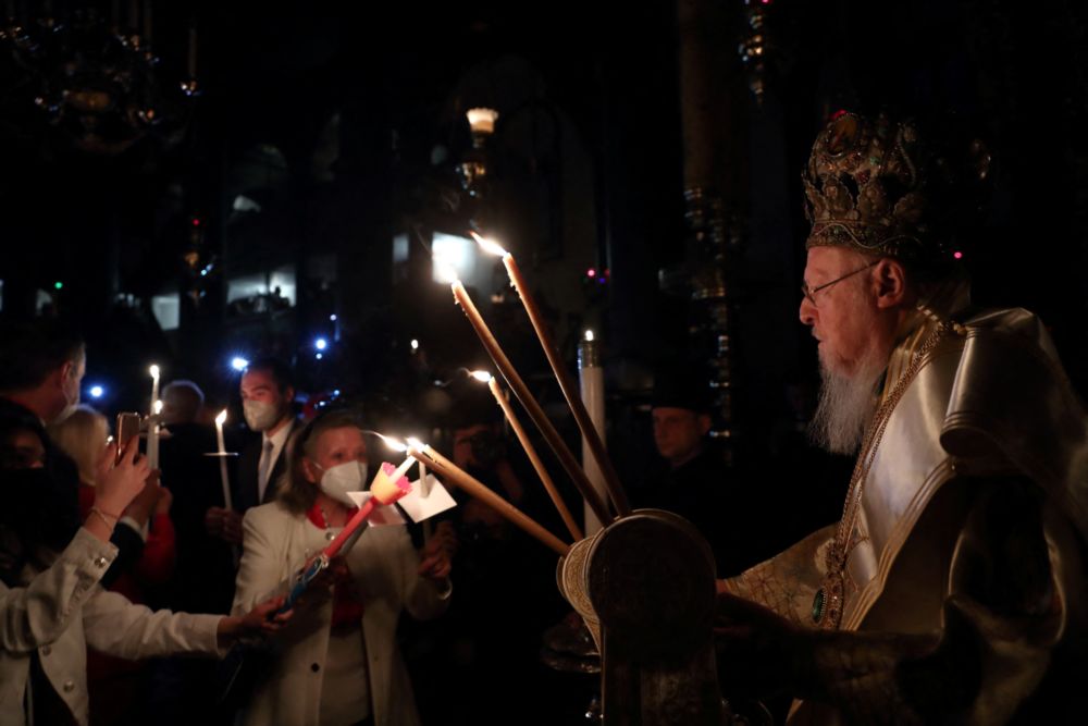 Ecumenical Patriarch Bartholomew I, the spiritual head of some 300 million Orthodox Christians worldwide, leads the Easter Resurrection Service at the Patriarchal Church of St George in Istanbul, Turkey, April 23, 2022. u00e2u20acu201d Reuters pic