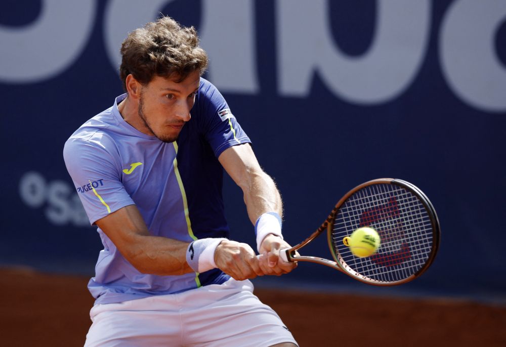Spain's Pablo Carreno Busta in action during his semi final match against Argentina's Diego Schwartzman at Real Club de Tenis Barcelona April 24, 2022. u00e2u20acu201d Reuters pic