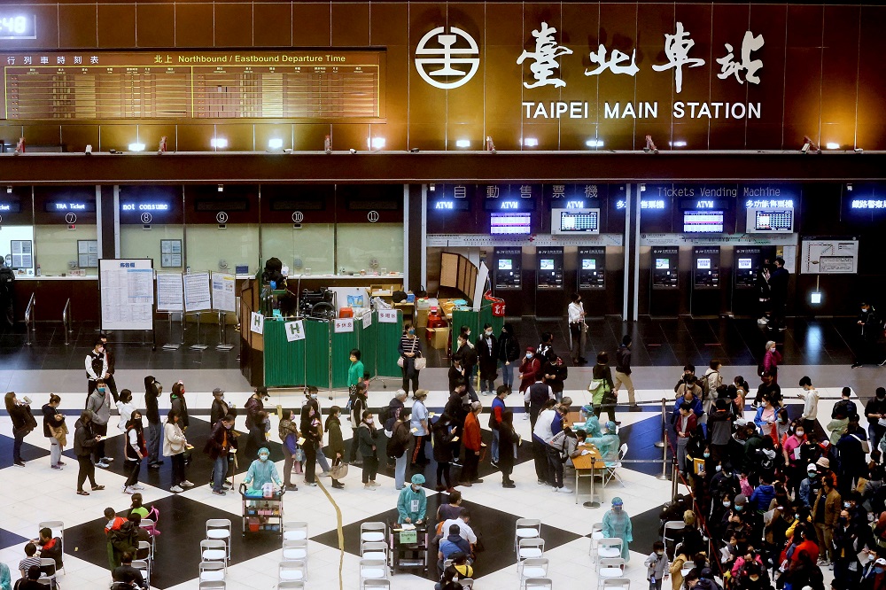 People wait to receive their Covid-19 booster shot at the lobby of Taipei main station ahead of Lunar new year in Taipei, Taiwan, January 24, 2022. u00e2u20acu2022 Reuters file pic