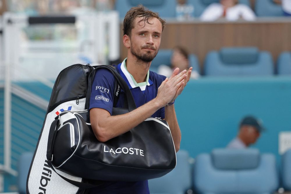 Daniil Medvedev acknowledges the crowd while leaving the court after his match against Hubert Hurkacz at the Miami Open at Hard Rock Stadium March 31, 2022. u00e2u20acu201d Reuters pic