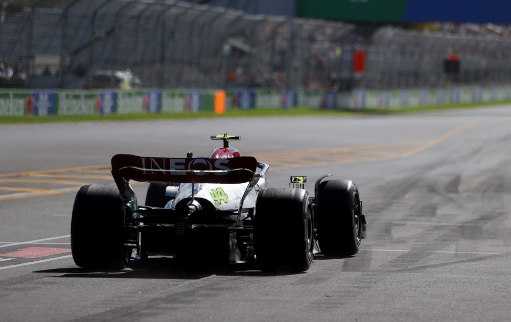 Mercedesu00e2u20acu2122 Lewis Hamilton in action during practice at the Melbourne Grand Prix Circuit, Melbourne, Australia, April 7, 2022. u00e2u20acu201d Reuters pic 