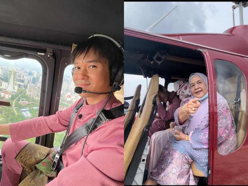 Nubhan surprised his mum with a helicopter ride over the Kuala Lumpur city centre. u00e2u20acu201d Picture via Instagram/Nubhan Ahamad