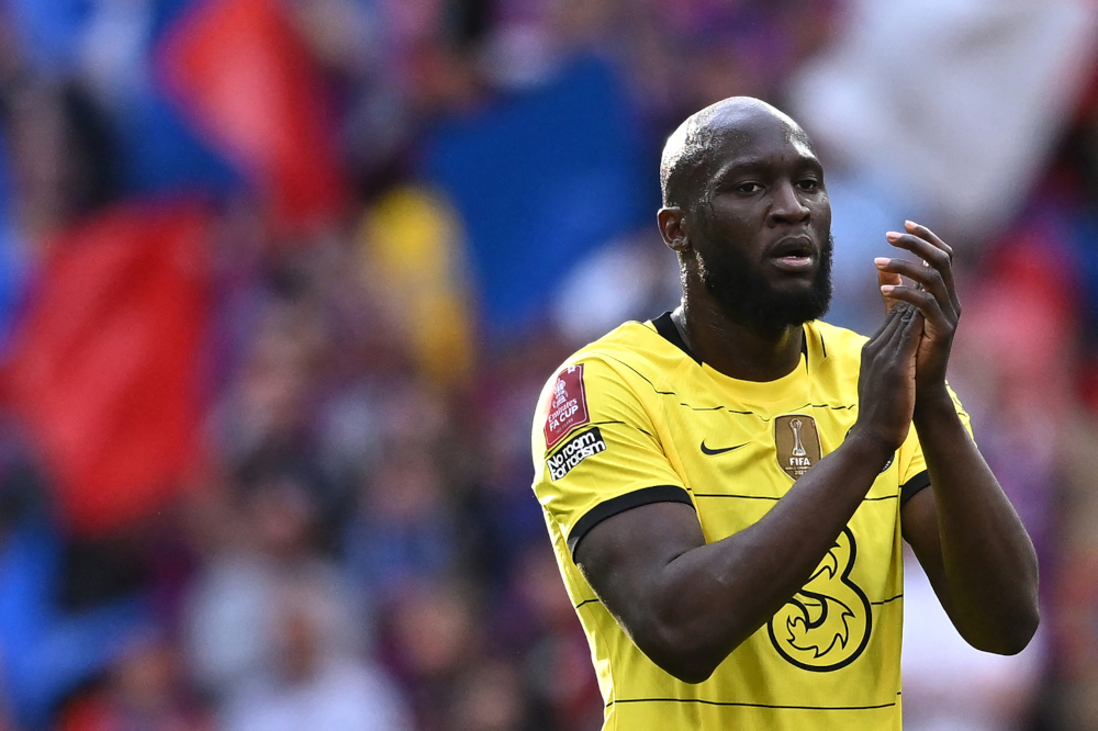 Chelsea striker Romelu Lukaku applauds as he celebrates at the end of the English FA Cup semi-final match against Crystal Palace at Wembley Stadium in north west London April 17, 2022. u00e2u20acu201d AFP pic 
