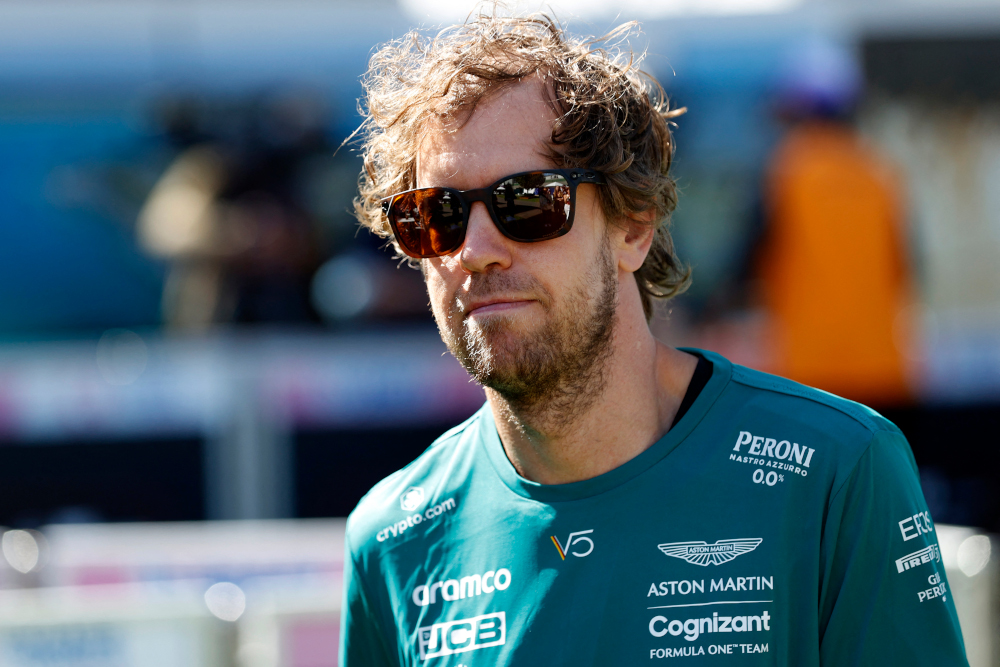 Aston Martinu00e2u20acu2122s German driver Sebastian Vettel arrives at the Albert Park Circuit in Melbourne, April 8, 2022, ahead of the 2022 Formula One Australian Grand Prix. u00e2u20acu201d AFP pic 
