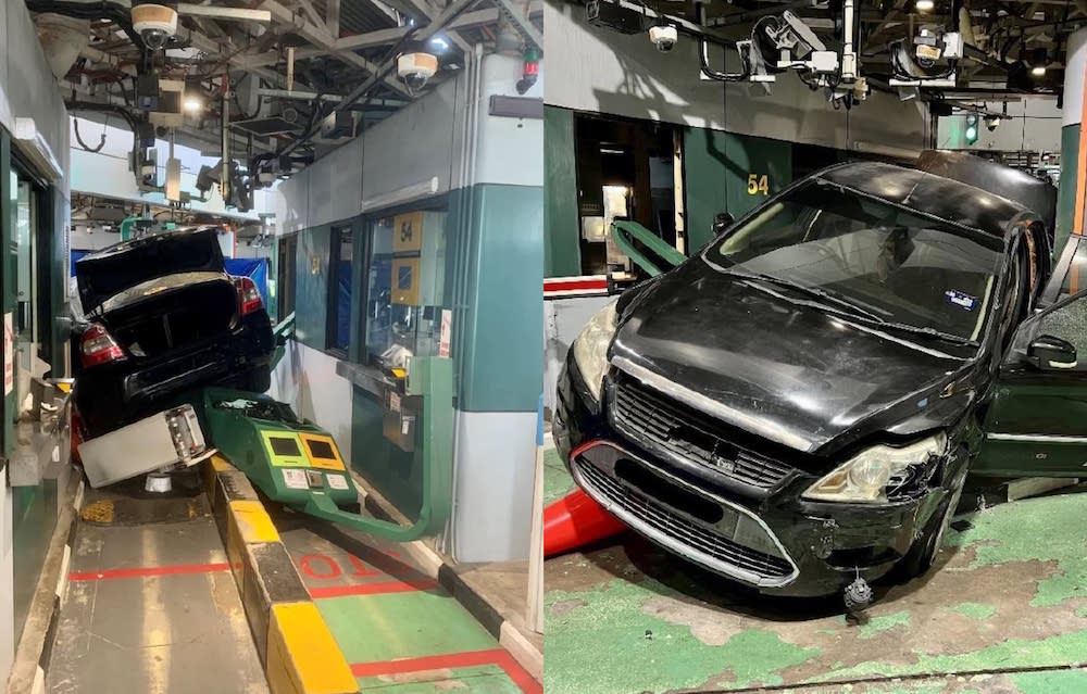 The scene at Tuas Checkpoint (pictured) after a driver refused to stop for immigration clearance on April 8, 2022. u00e2u20acu201d TODAY picnn