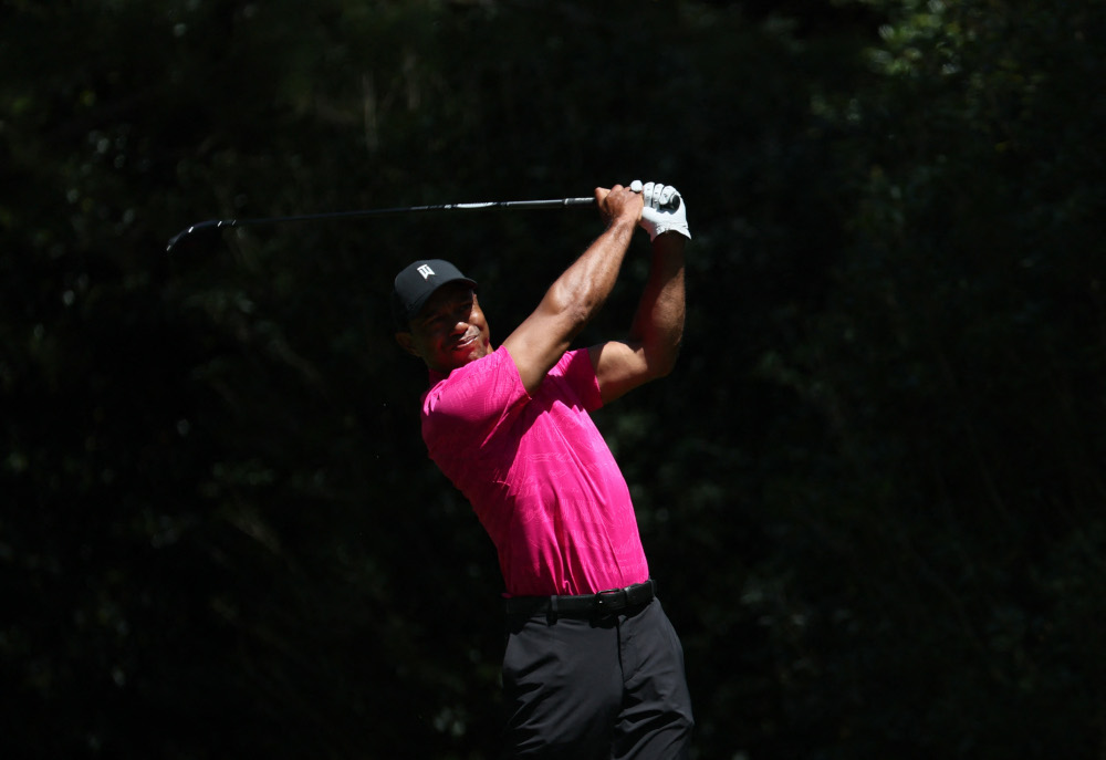 Tiger Woods of the US tees off on the 11th during the first round of the Masters at Augusta National Golf Club in Georgia, US, April 7, 2022. u00e2u20acu201d Reuters picnn