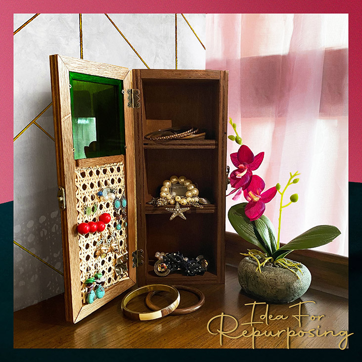 In keeping with the reusability theme for their packaging, you can repurpose the cabinet into a place to store your jewellery.