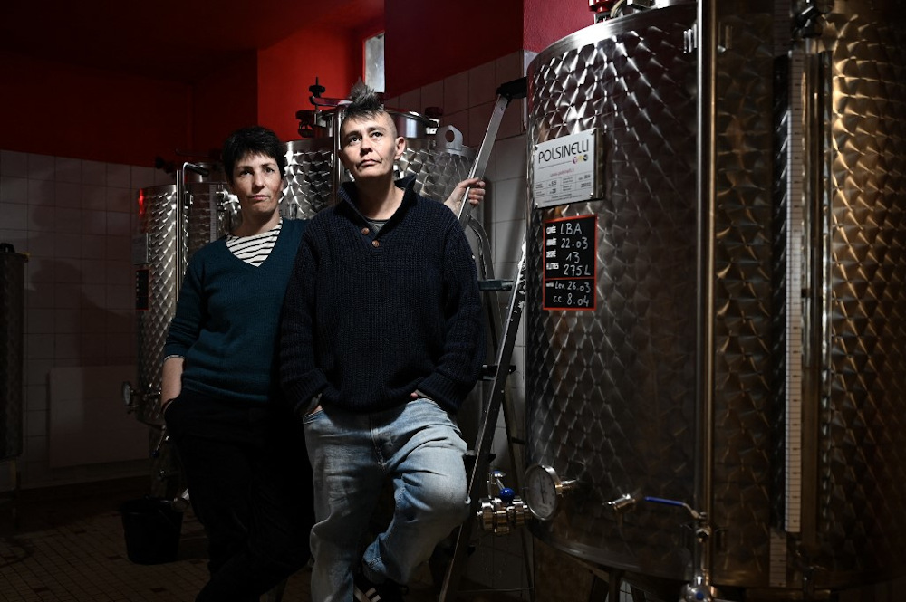 Founders of the small beer brasserie u00e2u20acu02dcYu00e2u20acu2122a Une Sorciere Dans Ma Biereu00e2u20acu2122 (u00e2u20acu02dcThereu00e2u20acu2122s a Witch in my Beeru00e2u20acu2122) Vero Lanceron, 44, (left) and her partner Vero Verisson, 49, pose in their brasserie on April 7, 2022, in La Reole, France. u00e2u20acu201d AFP pic