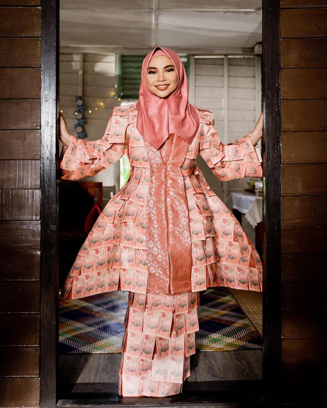 Aina Abdul in the duit raya kebaya dress. u00e2u20acu201d Picture via Instagram/ Aina Abdul 