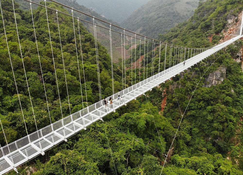 The newly constructed Bach Long glass bridge in Moc Chau district in Vietnam's Son La province. u00e2u20acu2022 AFP pic
