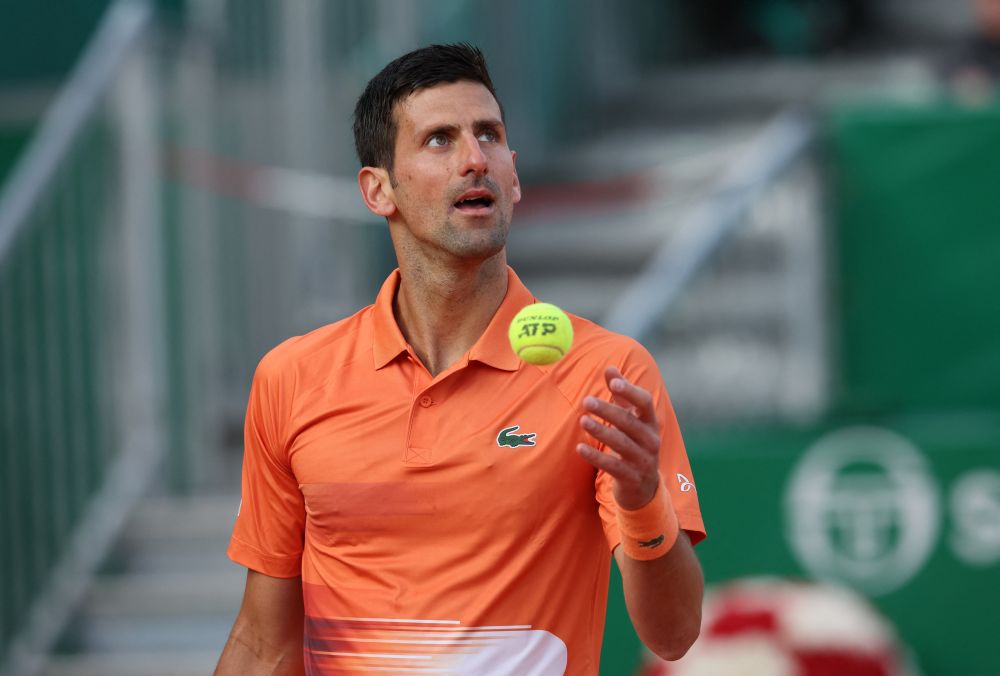 Novak Djokovic during his second round match against Alejandro Davidovich Fokina at the Monte-Carlo Country Club in France April 12, 2022. u00e2u20acu201d Reuters picn