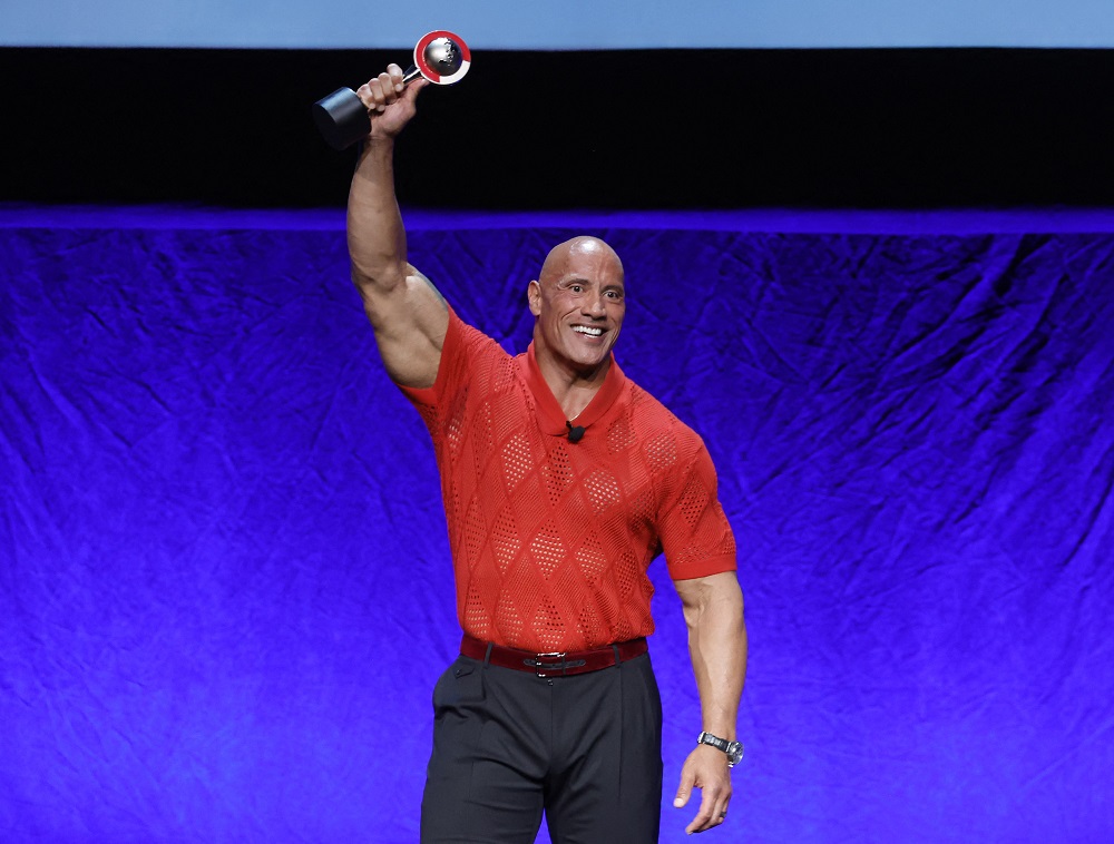 Dwayne Johnson speak onstage during CinemaCon 2022 in Las Vegas, Nevada April 26, 2022. u00e2u20acu2022 AFP pic