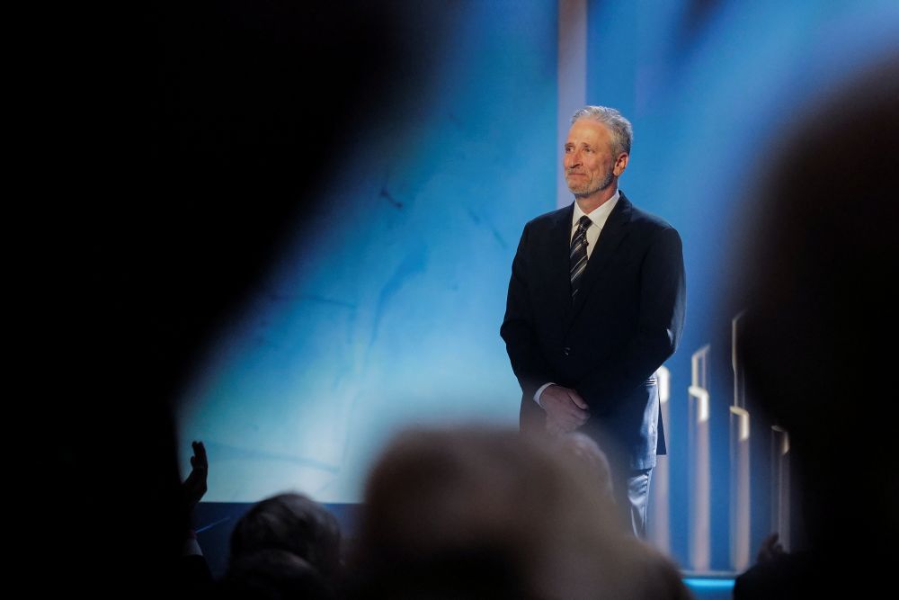 Comedian and talk show host Jon Stewart takes the stage before receiving the Mark Twain Prize For American Humour, at The Kennedy Center in Washington April 24 2022. u00e2u20acu201d Reuters pic