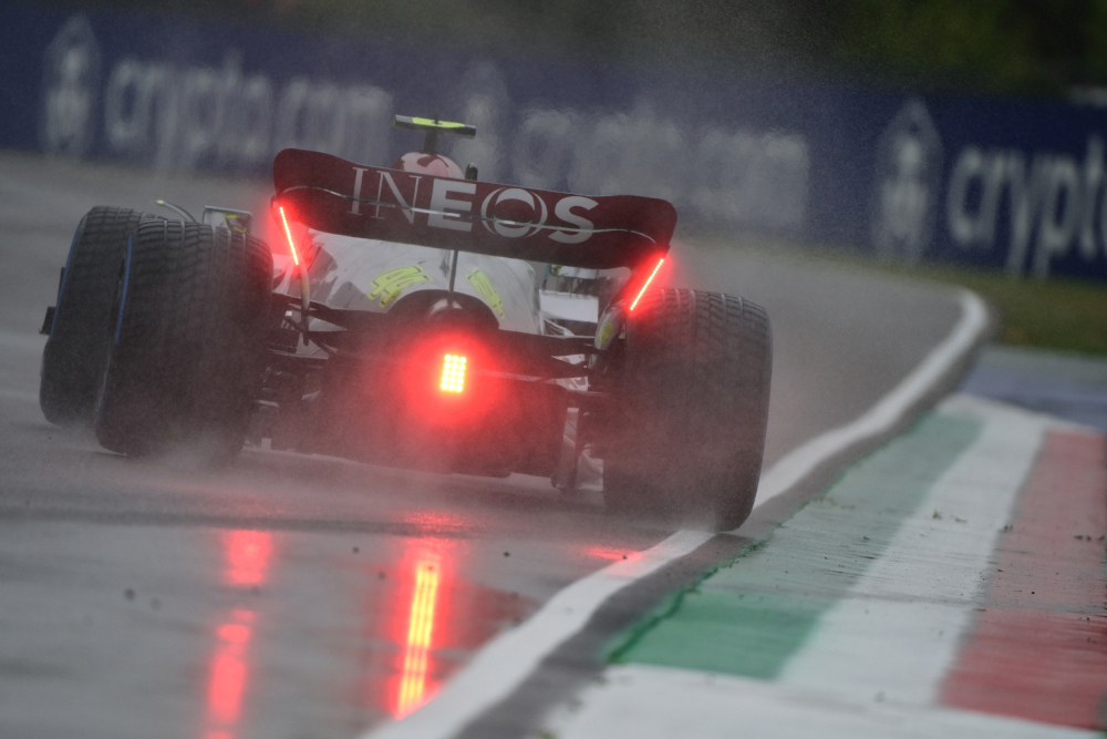 Mercedesu00e2u20acu2122 British driver Lewis Hamilton drives during the first practice session at the Autodromo Internazionale Enzo e Dino Ferrari race track in Imola, Italy, April 22, 2022, ahead of the Formula One Emilia Romagna Grand Prix. u00e2u20acu201d AFP pic 