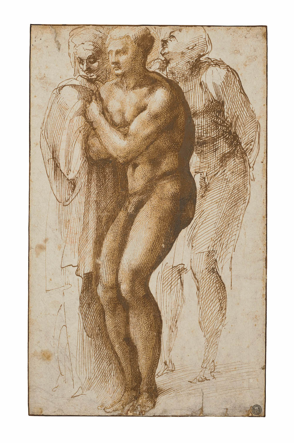 Michelangelo created u00e2u20acu02dcA nude young man (after Masaccio) surrounded by two figuresu00e2u20acu2122 during his youth in Florence at the end of the 15th century. u00e2u20acu201d Picture courtesy of Christieu00e2u20acu2122s via ETX Studio