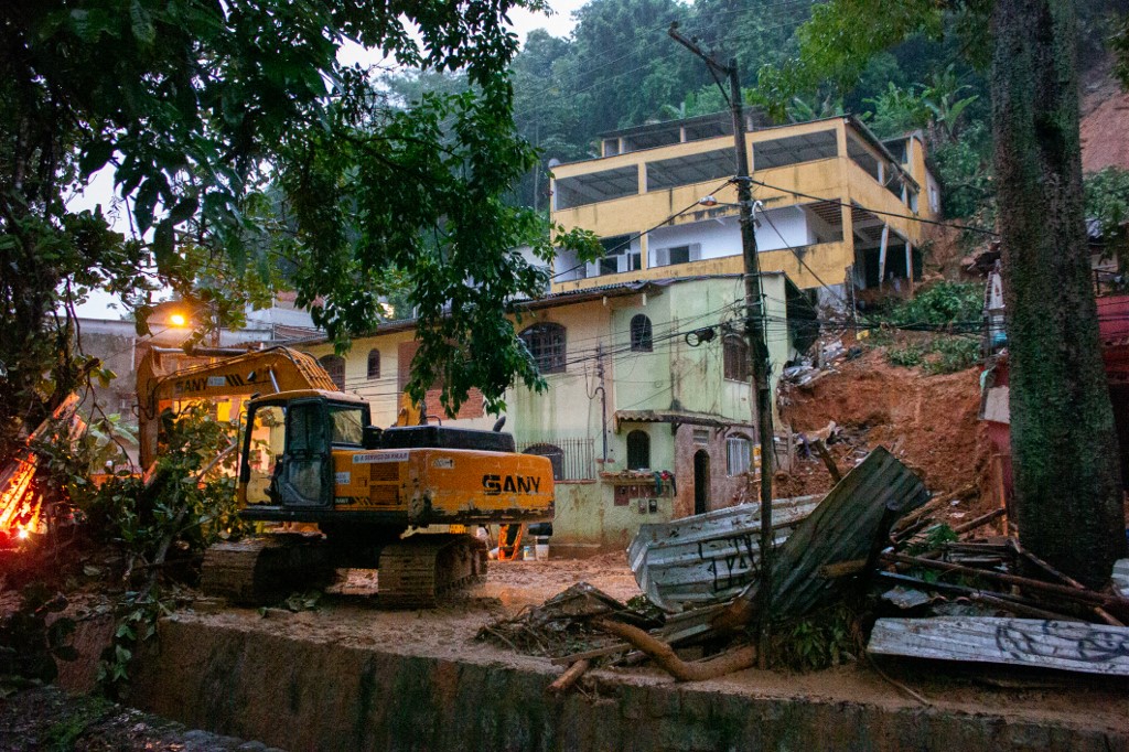 View of the site of a landslide in which a mother and six of her children were killed, in Paraty, Rio de Janeiro state, on April 2, 2022. u00e2u20acu201d AFP pic