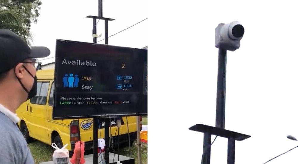 Crowd Controlled System tracks the number of people entering and leaving in real-time, with results being displayed on a screen instantly. u00e2u20acu201d SoyaCincau pic 