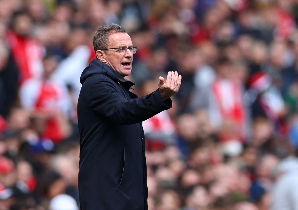 Manchester United manager Ralf Rangnick during the match against Arsenal at Emirates Stadium, London April 23, 2022. u00e2u20acu201d Reuters picnn
