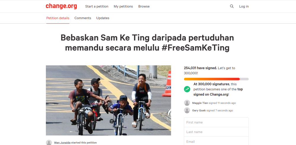 This petition has collected more than 250,000 signatures at the time of writing.