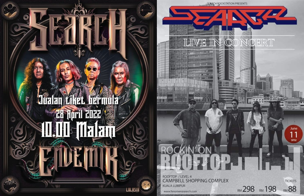 A double dose of Malaysiau00e2u20acu2122s iconic rock band this June. u00e2u20acu201d Picture via Facebook/ Amy Search, Official Search Band