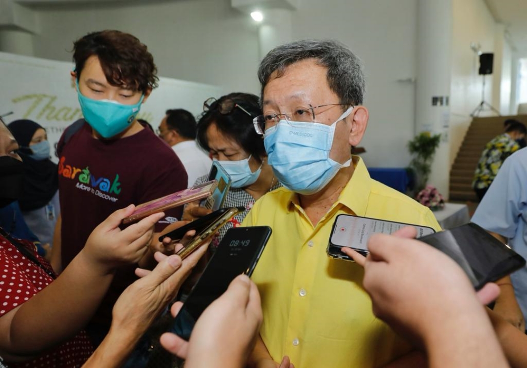 Dr Sim speaks to reporters when met at the MBKS lobby. u00e2u20acu201d Picture by Chimon Upon via Borneo Post