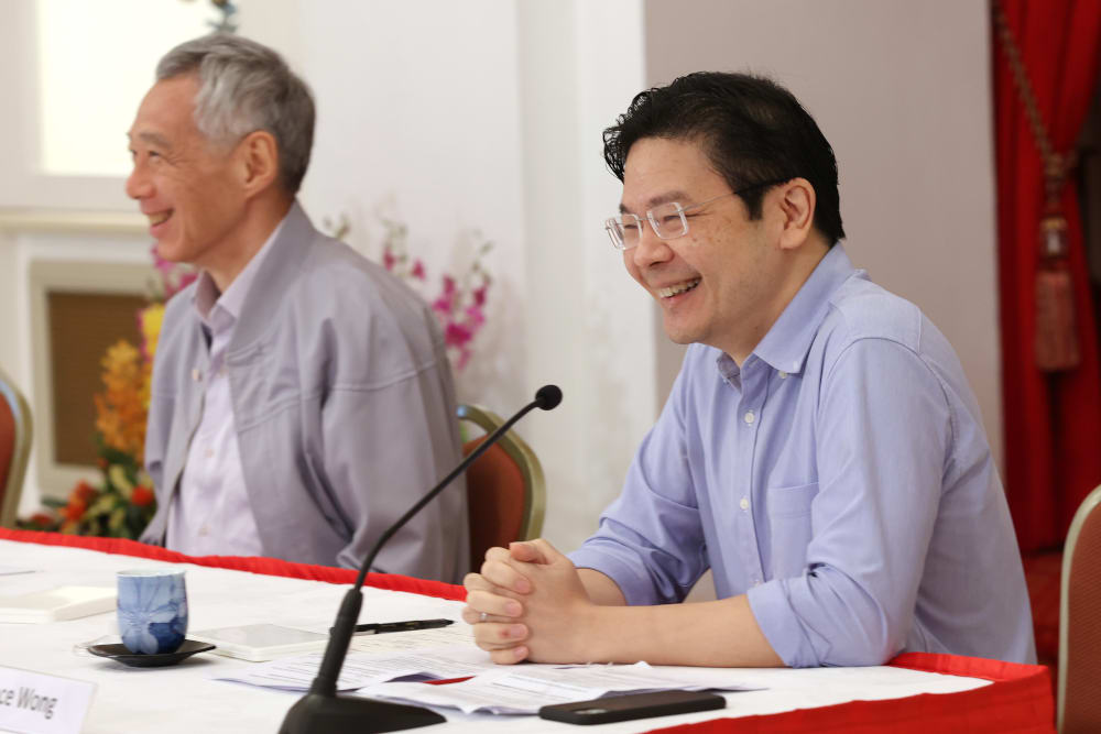 Prime Minister Lee Hsien Loong and Finance Minister Lawrence Wong at the press conference at the Istana on April 16. u00e2u20acu201d Picture courtesy of Singaporeu00e2u20acu2122s Ministry of Communications and Information