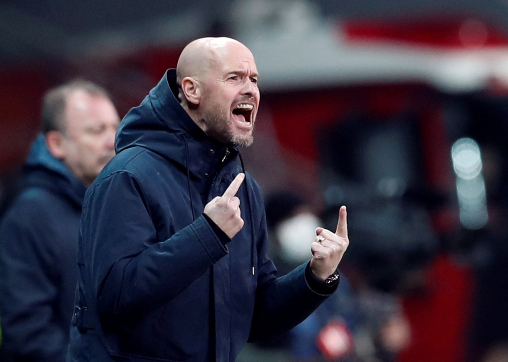 Ajax Amsterdam coach Erik ten Hag during the Champions League Group C match against Besiktas at Vodafone Park, Istanbul, Turkey, November 24, 2021. u00e2u20acu201d Reuters picnn