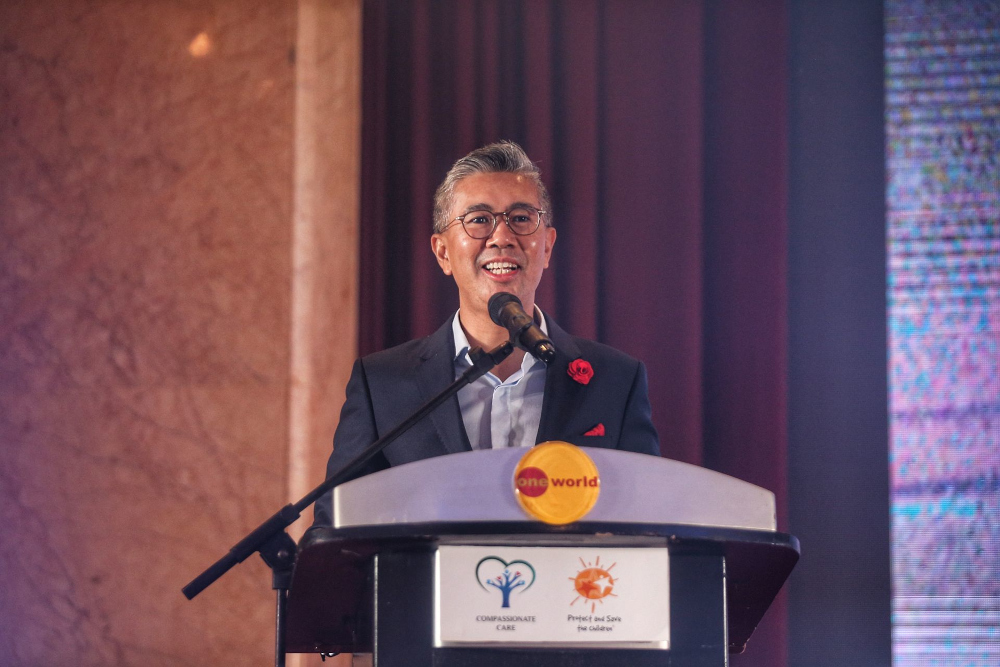 Finance Minister Datuk Seri Tengku Zafrul Abdul Aziz is pictured at The Healing and Empowering Lives Dinner held at the One World Hotel, April 1, 2022. u00e2u20acu201d Picture by Ahmad Zamzahuri